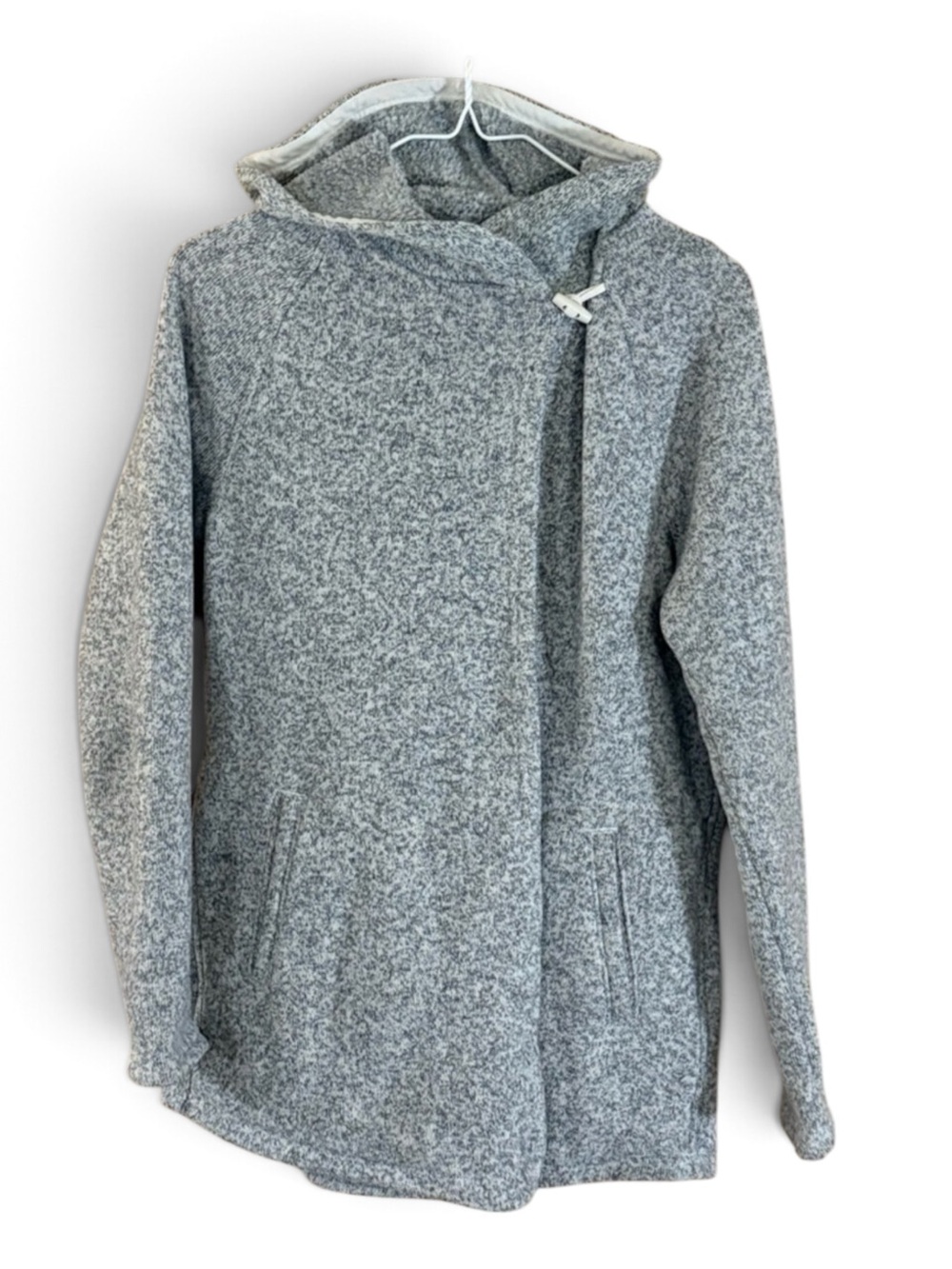 The North Face Gray Crescent Fleece Hooded Wrap Jacket